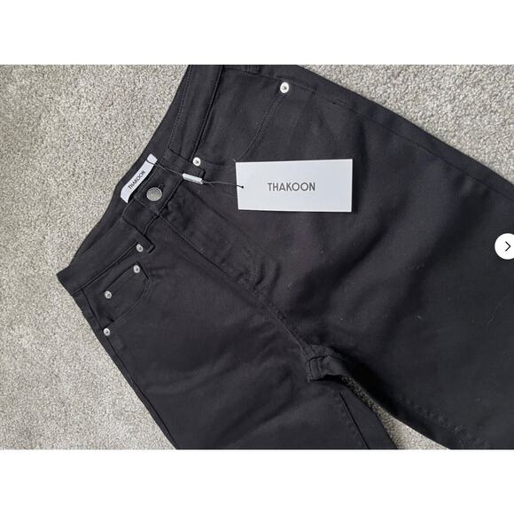 NWT PERFECT FOR SPRING THAKOON CLASSIC CROPPED JEANS BLACK SZ 4 MSRP $150 COTTON - Picture 5 of 8